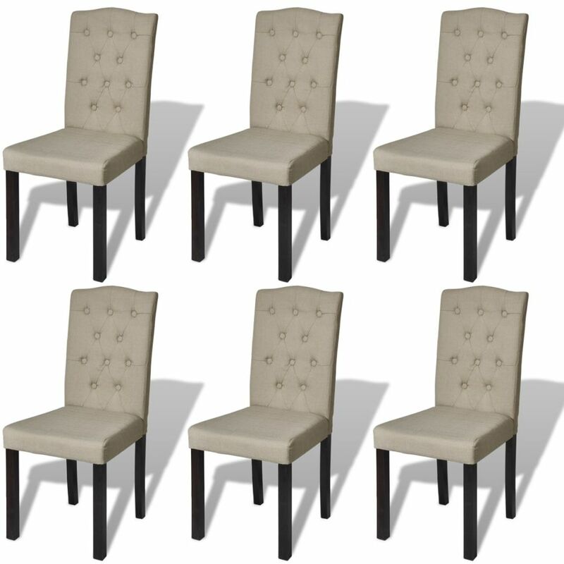 

Sillas de comedor 6 unidades de tela camel