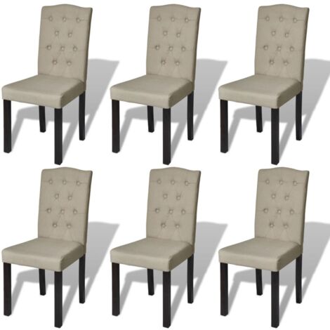Sillas de comedor 6 unidades de tela camel vidaXL