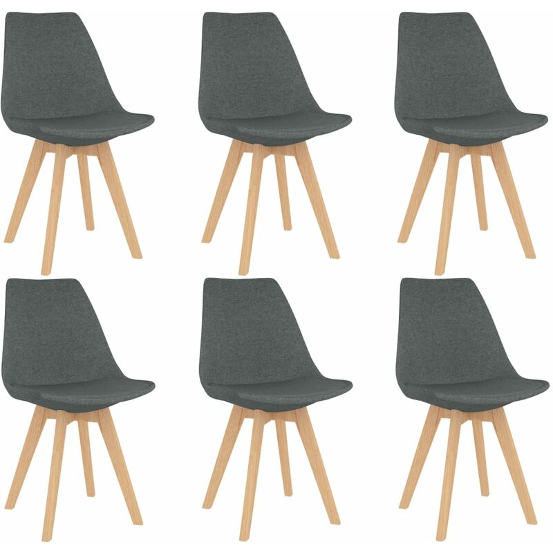 

Sillas de comedor 6 unidades de tela gris claro