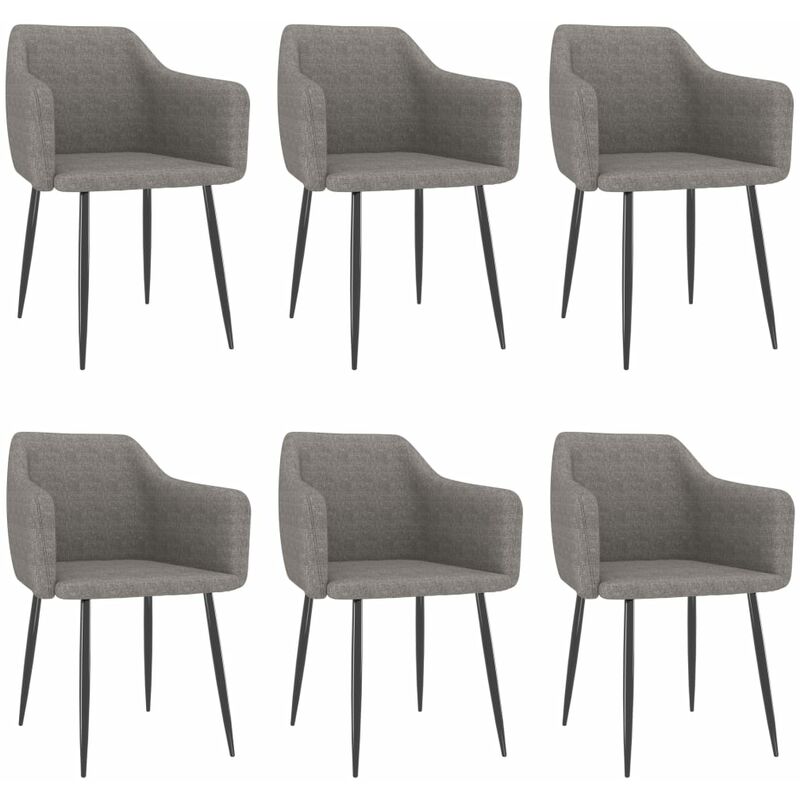 

Sillas de comedor 6 unidades de tela gris claro