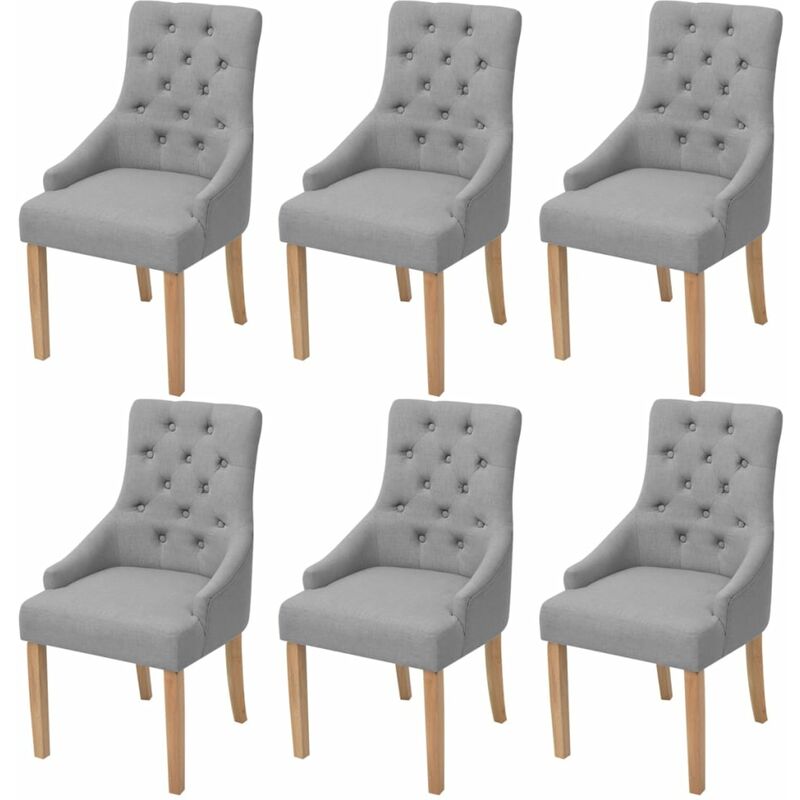 

Sillas de comedor 6 unidades de tela gris claro - Gris