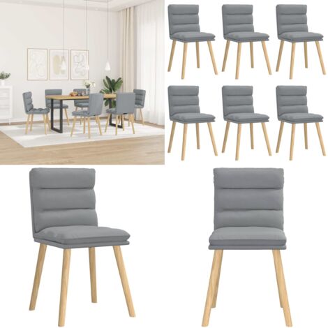 Sillas de comedor 6 unidades de tela gris claro - Sillas de comedor gris claro - Sillas de comedor de tela