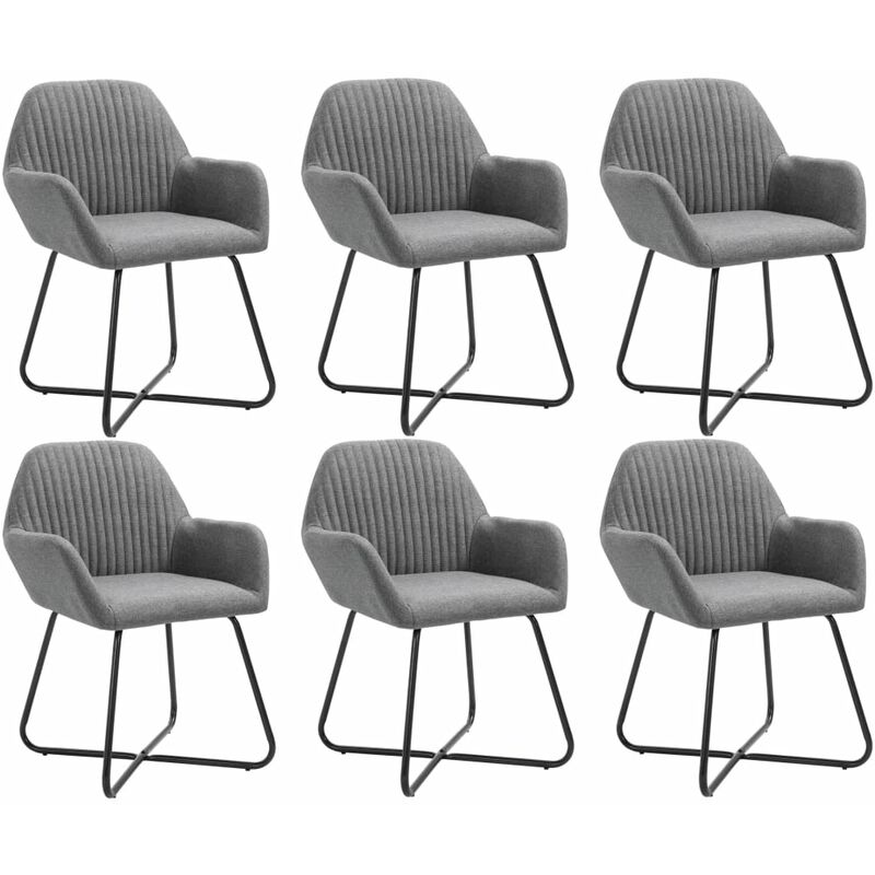 

Sillas de comedor 6 unidades de tela gris oscuro