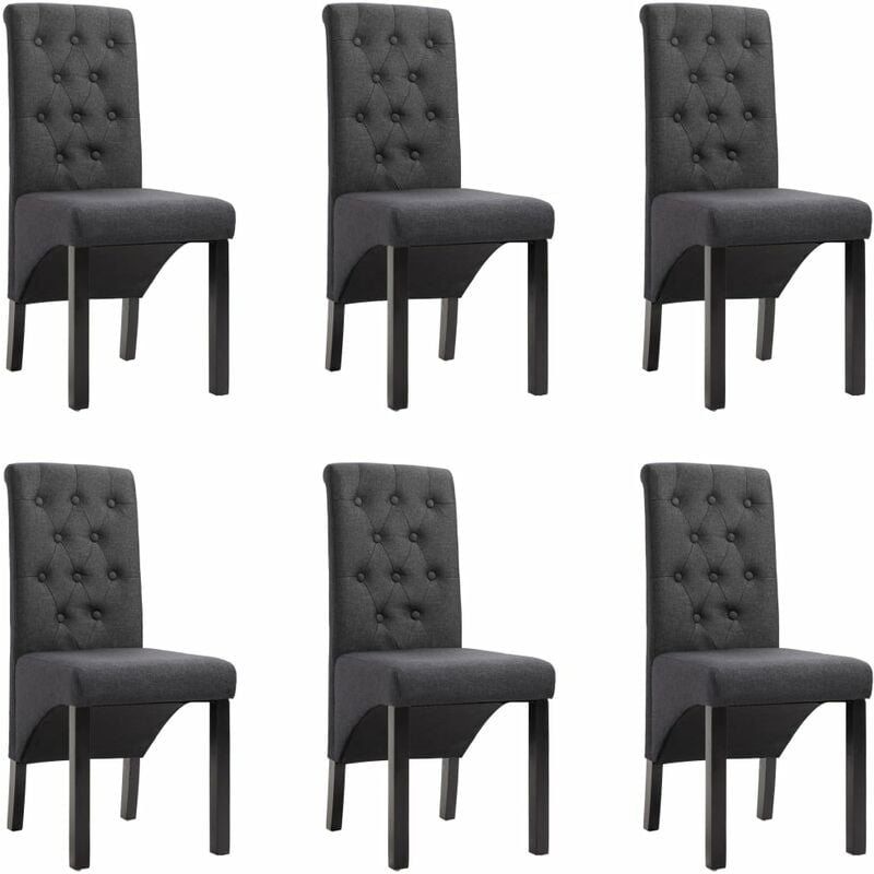 

Youthup - Sillas de comedor 6 unidades de tela gris oscuro - Gris
