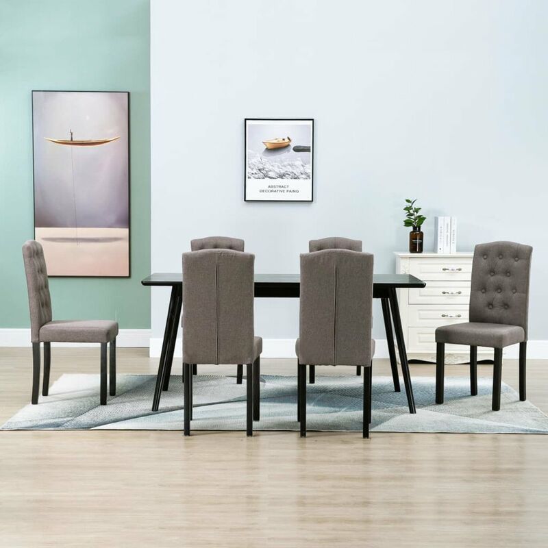 

Sillas de comedor 6 unidades de tela gris taupe