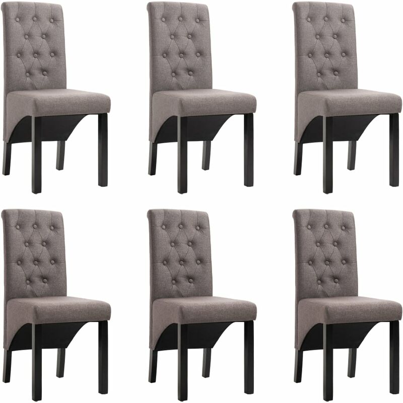 

Sillas de comedor 6 unidades de tela gris taupe