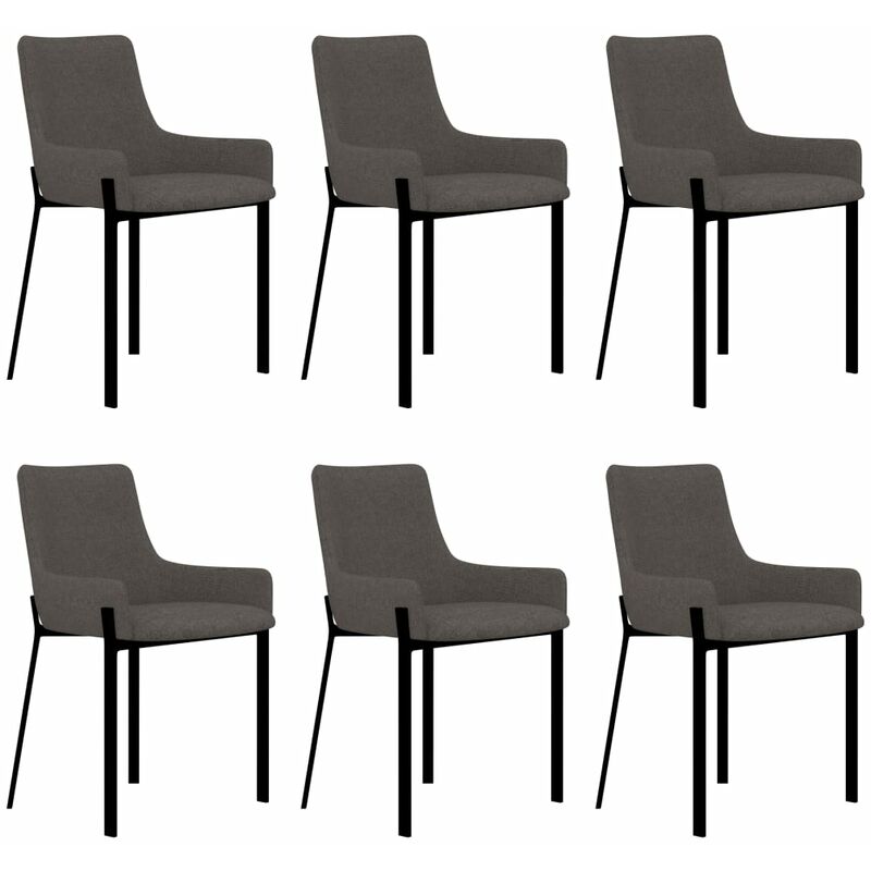 

Sillas de comedor 6 unidades de tela gris taupe
