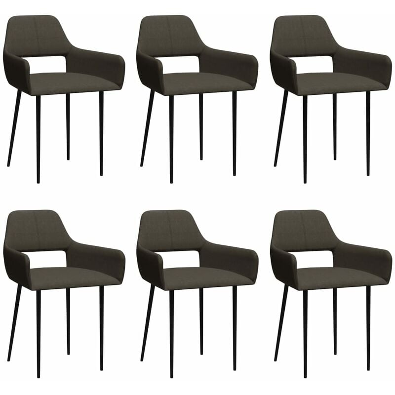 

Sillas de comedor 6 unidades de tela gris taupe