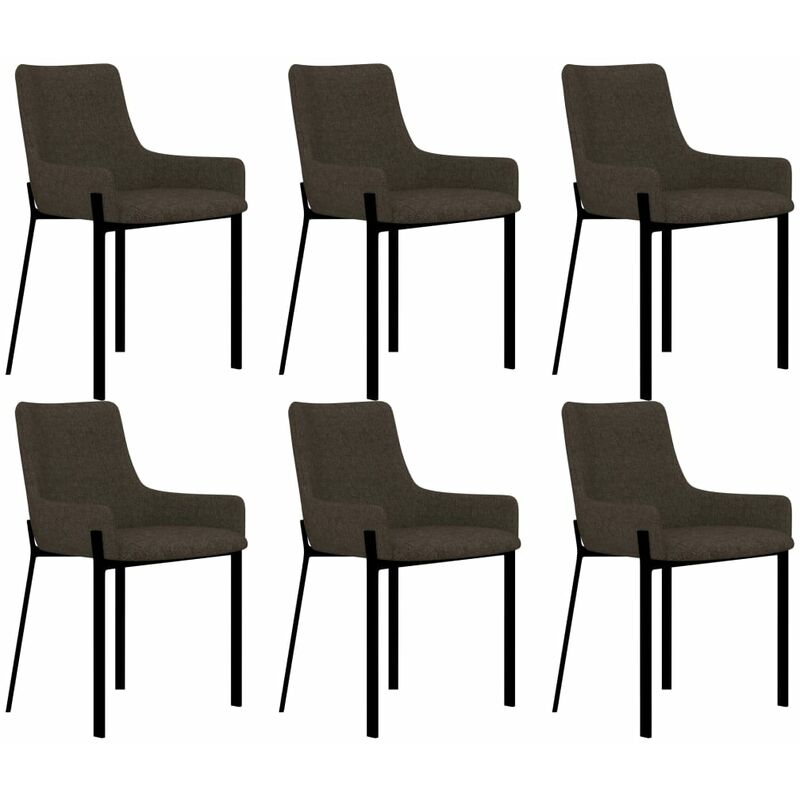 

Sillas de comedor 6 unidades de tela marrón