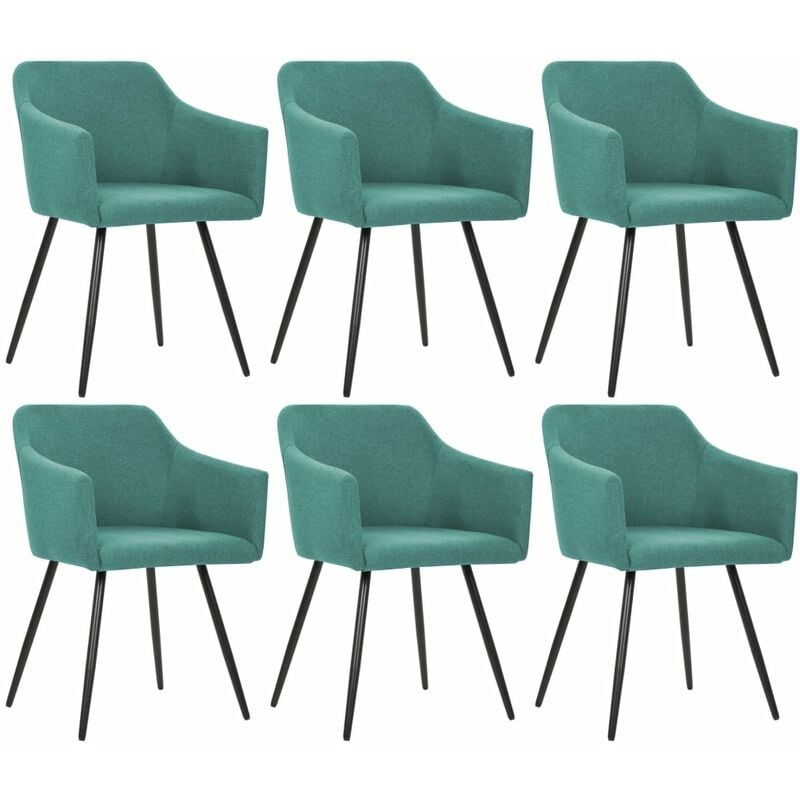 

Sillas de comedor 6 unidades de tela verde