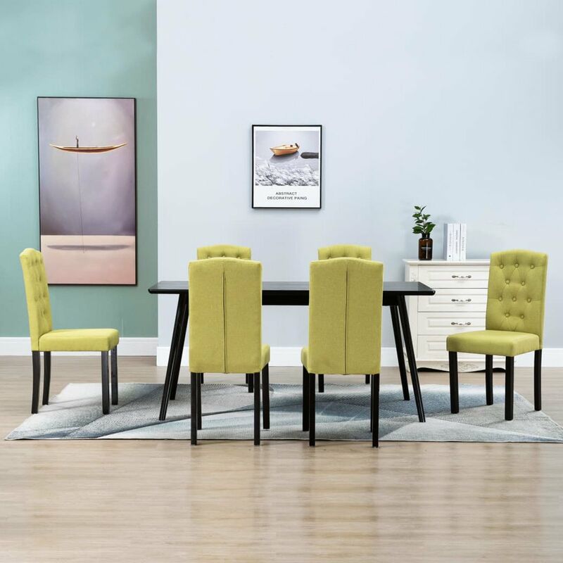 

Sillas de comedor 6 unidades de tela verde