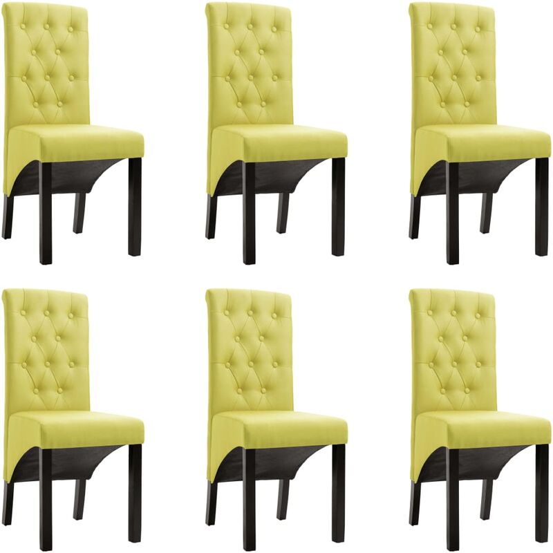 

Sillas de comedor 6 unidades de tela verde