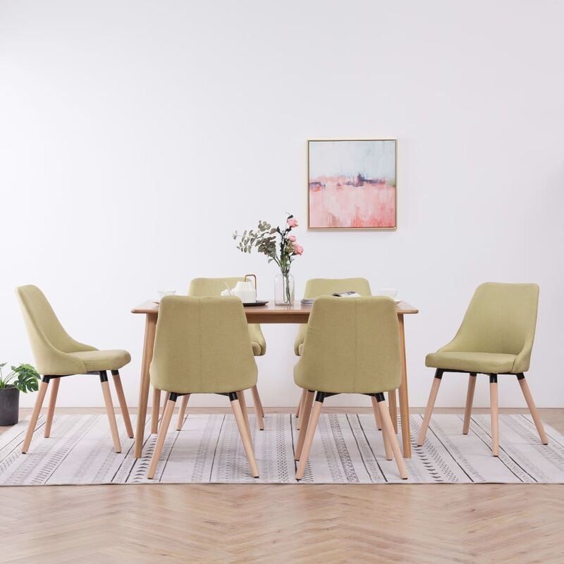 

Sillas de comedor 6 unidades de tela verde