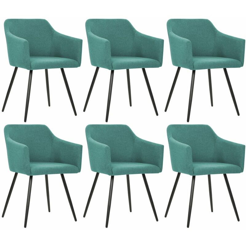 

Sillas de comedor 6 unidades de tela verde - Verde