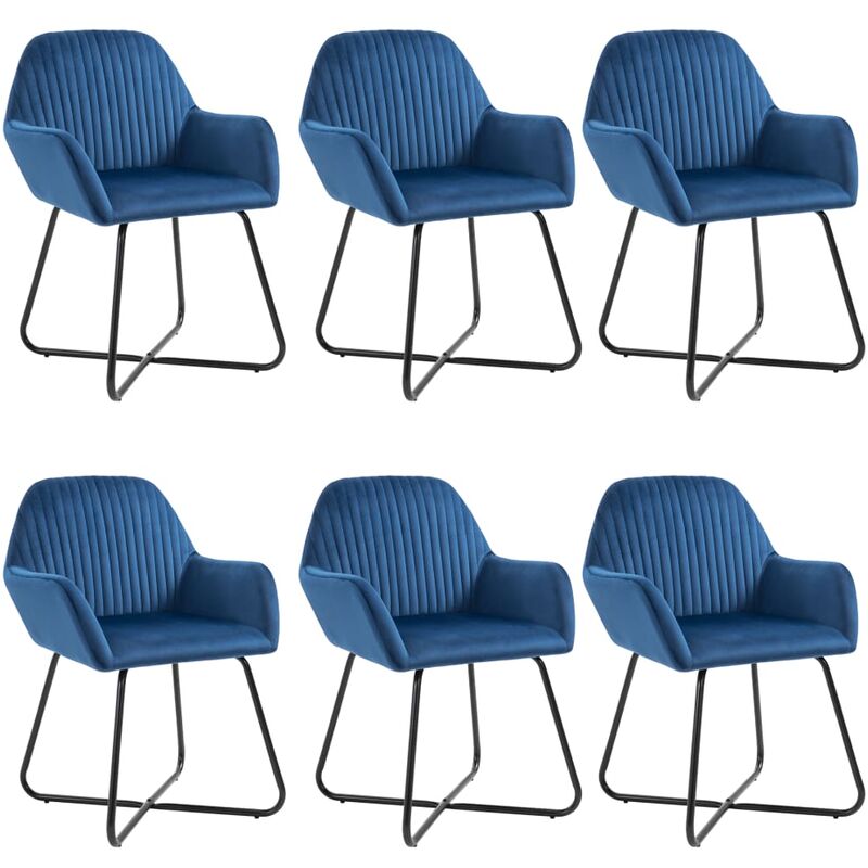 

Sillas de comedor 6 unidades de terciopelo azul - Azul