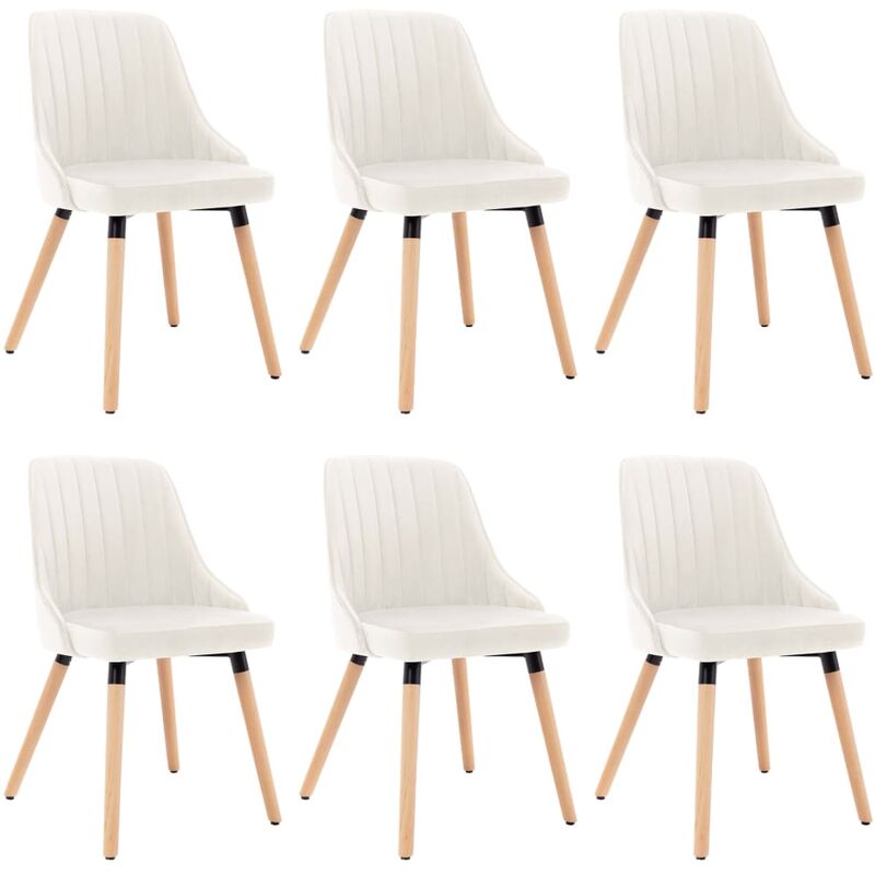 

Sillas de comedor 6 unidades de terciopelo crema