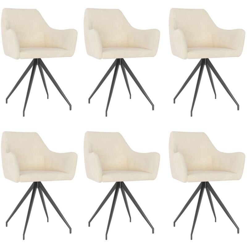 

Sillas de comedor 6 unidades de terciopelo crema