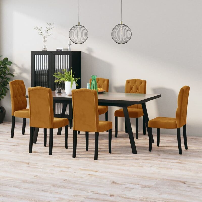 

Sillas de comedor 6 unidades de terciopelo marrón