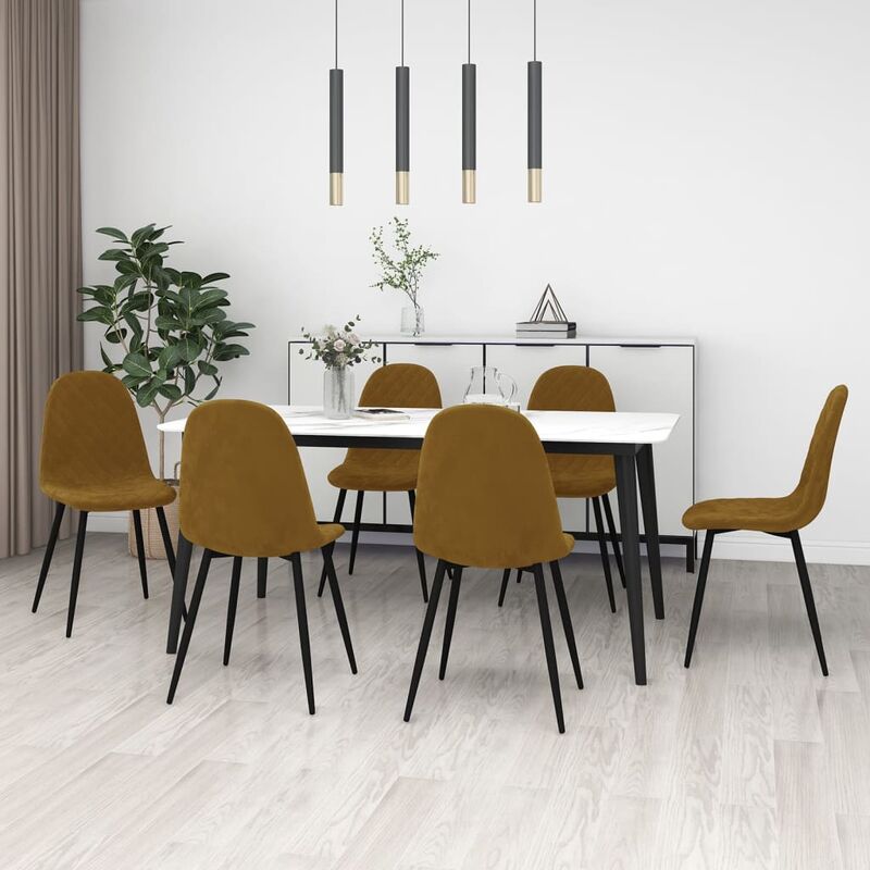 

Sillas de comedor 6 unidades de terciopelo marrón