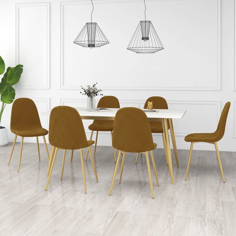 

Sillas de comedor 6 unidades de terciopelo marrón
