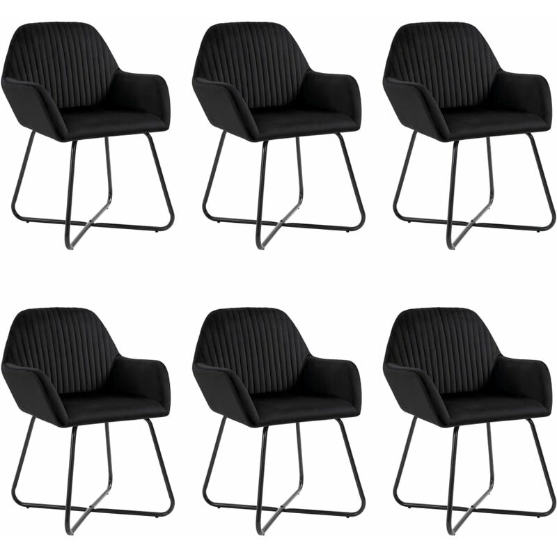 

Sillas de comedor 6 unidades de terciopelo negro