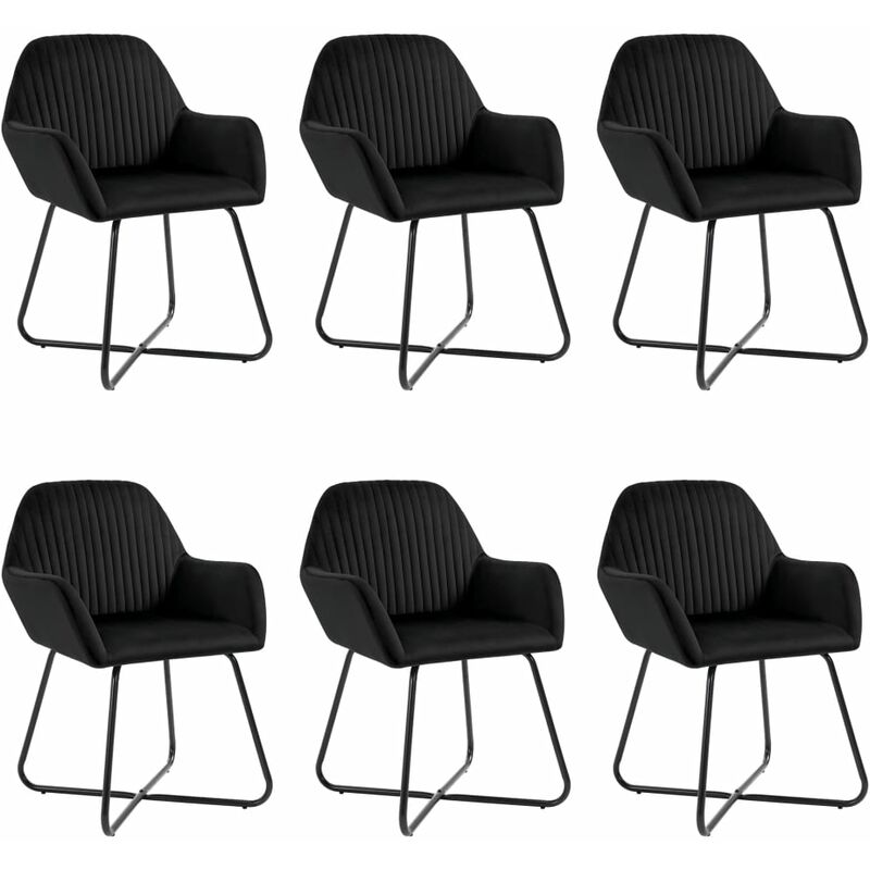 

Sillas de comedor 6 unidades de terciopelo negro
