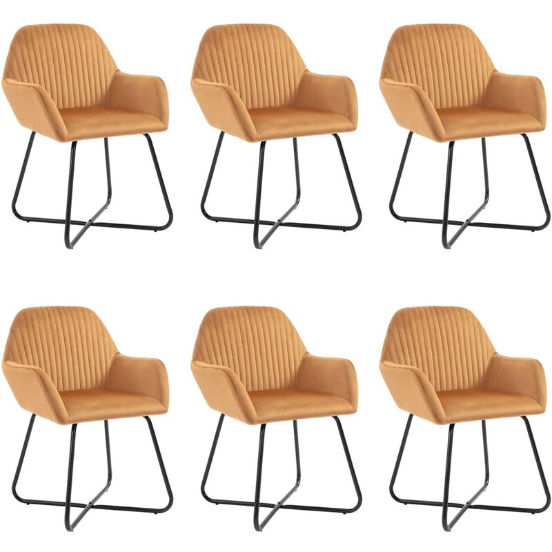 

Sillas de comedor 6 unidades de terciopelo ocre