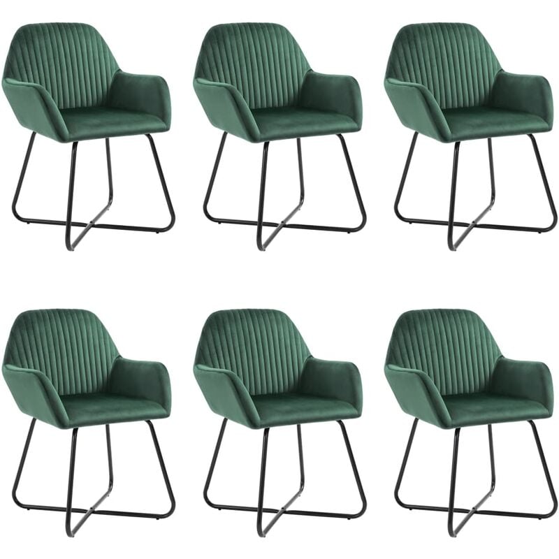 

Sillas de comedor 6 unidades de terciopelo verde