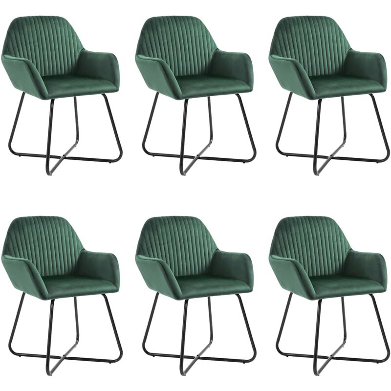 

Sillas de comedor 6 unidades de terciopelo verde - Verde
