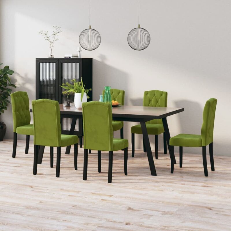 

Sillas de comedor 6 unidades de terciopelo verde claro