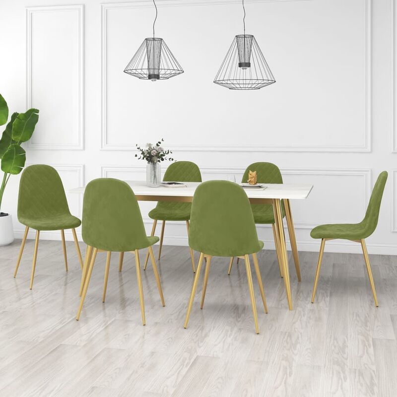 

Sillas de comedor 6 unidades de terciopelo verde claro