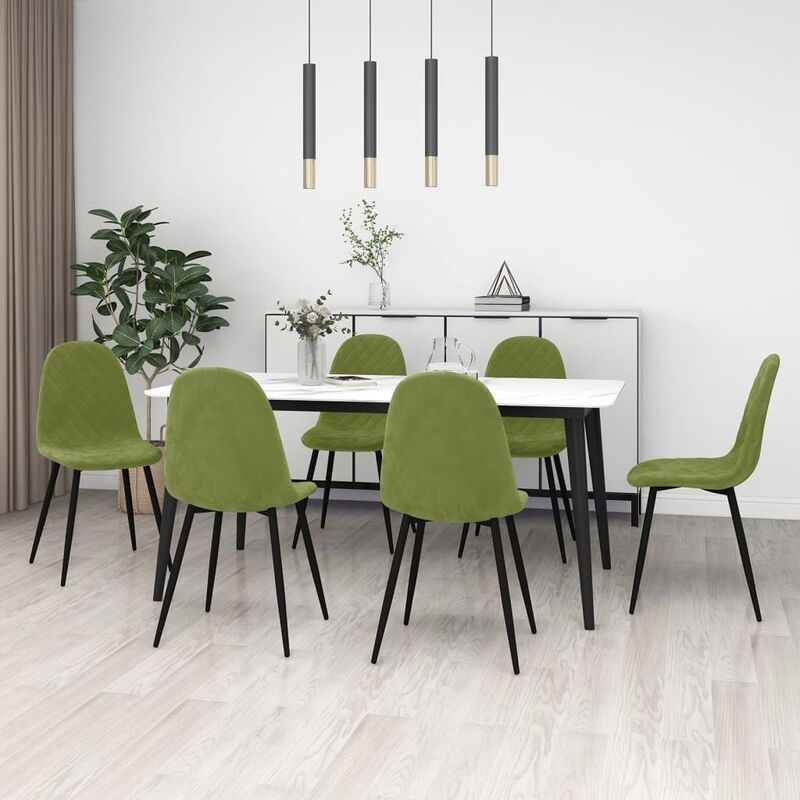 

Sillas de comedor 6 unidades de terciopelo verde claro