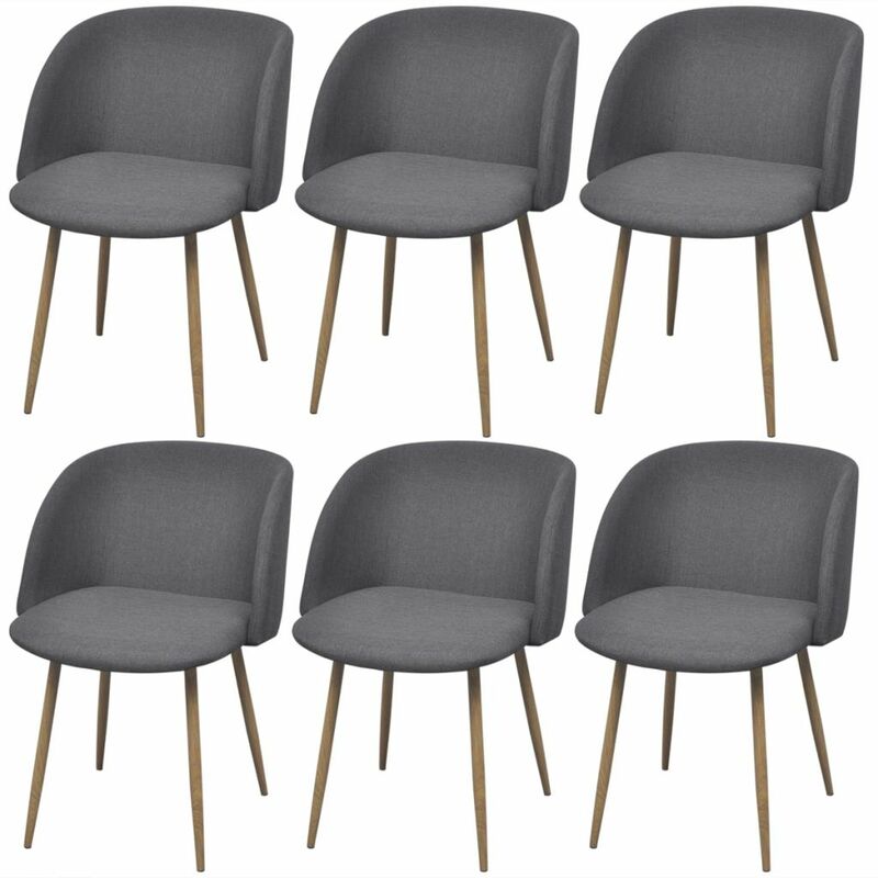 

Happyshopping - Sillas de comedor 6 unidades gris oscuro