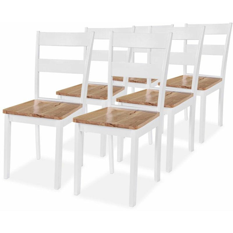 

Sillas de comedor 6 unidades madera de caucho blancas