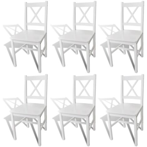 Sillas de comedor 6 unidades madera de pino