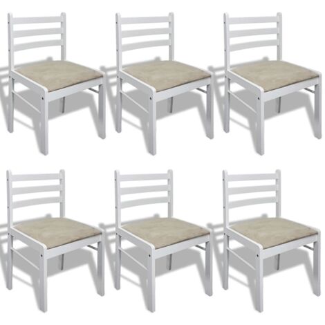 Sillas de comedor 6 unidades madera maciza y terciopelo blanco vidaXL