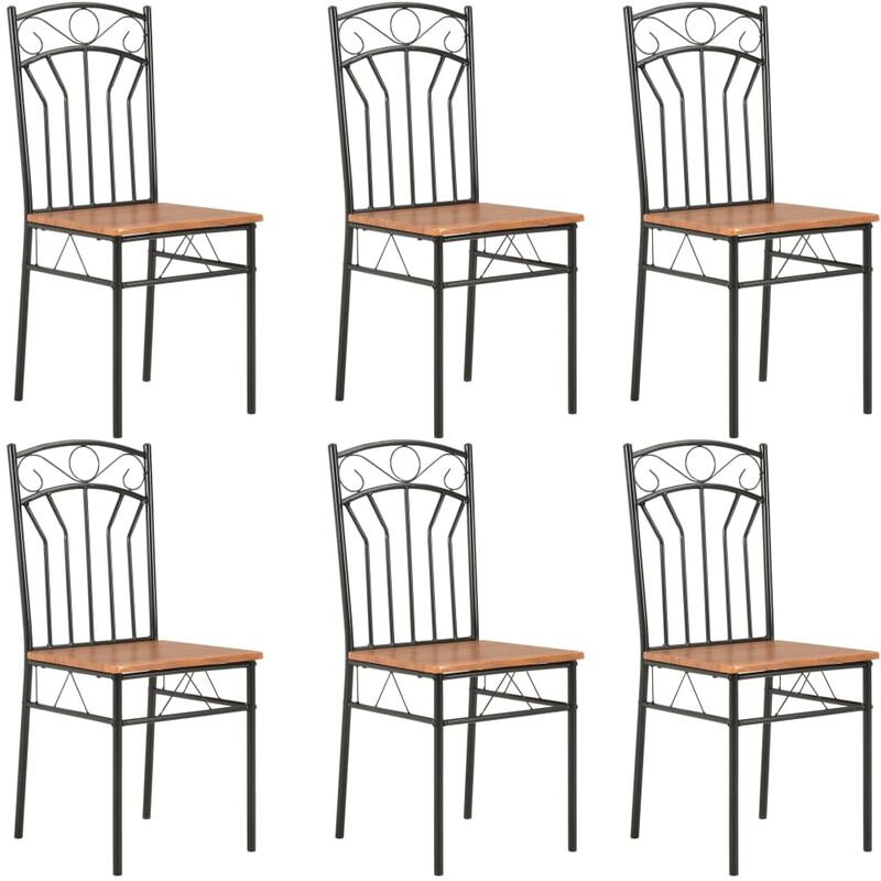 

BHD - Sillas de comedor 6 unidades MDF marrón