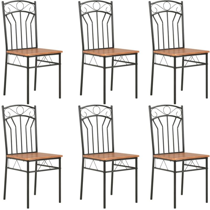 

vidaXL Sillas de Comedor MDF Marrón 6 Unidades - Marrón
