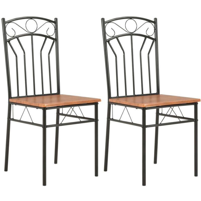 

vidaXL Sillas de Comedor MDF Marrón 2 Unidades - Marrón