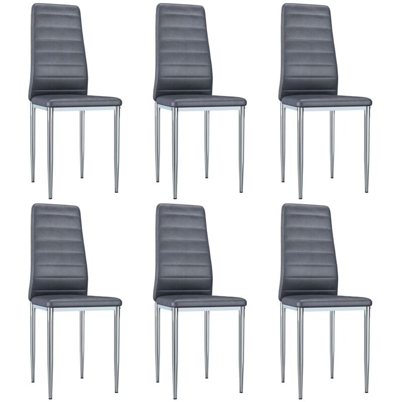

Sillas de comedor 6 unidades piel de ante artificial gris