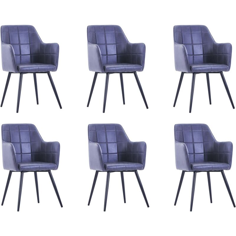 

Sillas de comedor 6 unidades piel de ante artificial gris - Gris