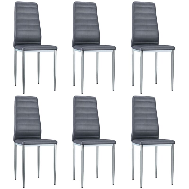 

vidaXL Sillas de Comedor Piel de Ante Artificial 6 Unidades Gris - Gris