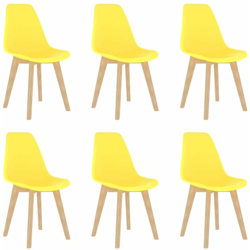

Sillas de comedor 6 unidades plastico amarillo