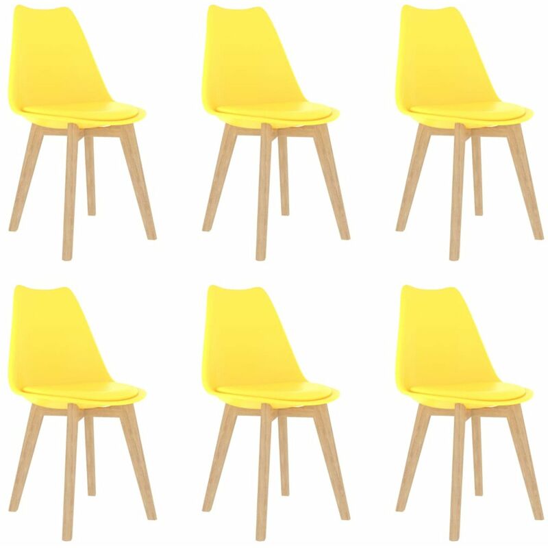 

Happyshopping - Sillas de comedor 6 unidades plastico amarillo