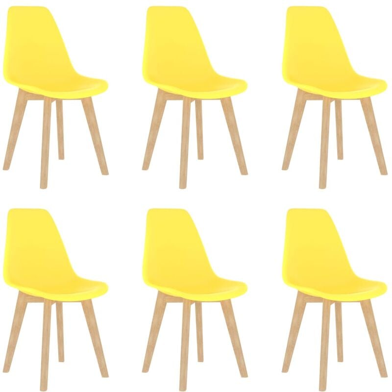

Sillas de comedor 6 unidades plástico amarillo
