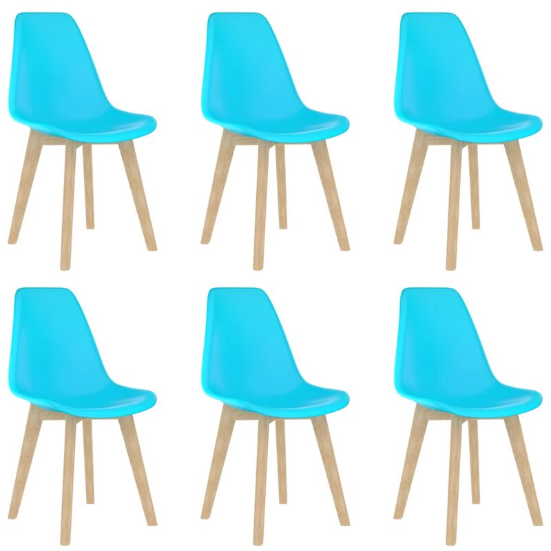 

Sillas de comedor 6 unidades plástico azul