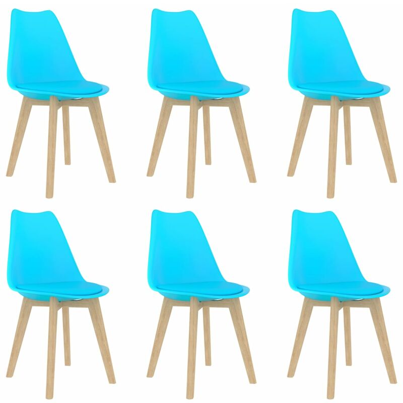 

Sillas de comedor 6 unidades plástico azul