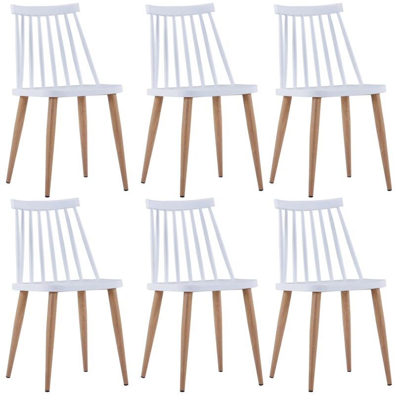 

Sillas de comedor 6 unidades plastico blanco