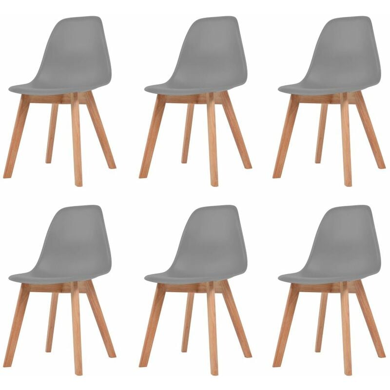 

Sillas de comedor 6 unidades plástico gris