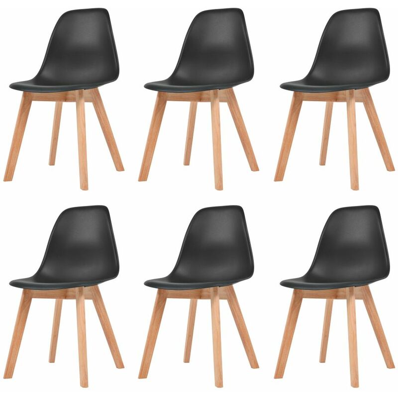 

Sillas de comedor 6 unidades plástico negro